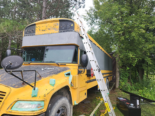 Custom Skoolie Roof Raise Welding Service