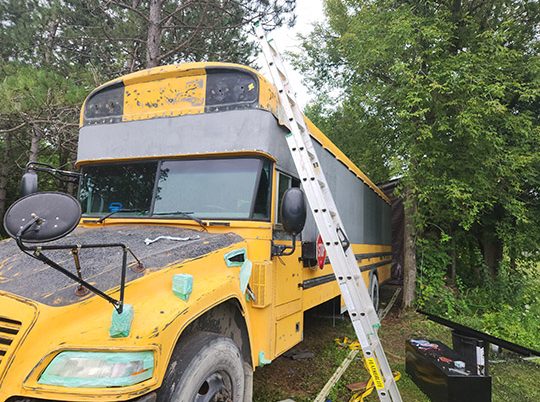 Custom Skoolie Roof Raise Welding Service